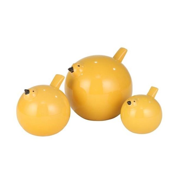 Sagebrook Home Sagebrook Home 14009-02 7.5 in. Ceramic Birds Figurine; Yellow - Set of 3 14009-02